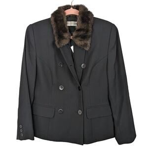Vintage Wool Jacket with Faux Fur Collar